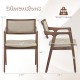 Dimensions of Modern Fabric Upholstered Rubber Wood Dining Chair with Arms, featuring a 400 lbs weight capacity.