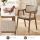 Beige upholstered dining chair set with padded seat, rubber wood frame, and ergonomic design for kitchen or dining room.