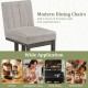 Modern gray dining chair with thick padded seat and ergonomic design, perfect for home or restaurant settings.