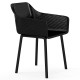 Black modern dining chair with breathable mesh backrest, ergonomic design, and sturdy frame for ultimate comfort.