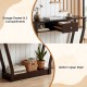 Modern brown sofa accent table featuring a storage drawer, two compartments, and a bottom open shelf for versatile organization.