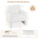 Modern upholstered chenille accent chair in white with removable lumbar pillow, designed for ergonomic comfort and.