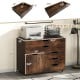 Modern vertical 5-drawer mobile chest in brown with spacious top, 5 casters, and a single door for versatile storage.