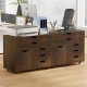 Modern vertical 5-drawer mobile chest in brown with spacious top, 5 casters, and stylish design for office or home use.
