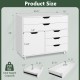 Modern vertical 5-drawer mobile chest in white with 5 casters, ideal for organized storage in home or office.