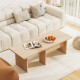 Modular L-shaped coffee table set in oak, featuring a space-saving design and rounded corners for safety.