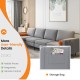 Modular L-shaped 4-seat sectional sofa in gray with side pocket, USB ports, and soft cushions for versatile comfort.