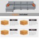 Modular L-shaped gray sectional sofa with reversible chaise, USB sockets, soft cushions, and hidden storage for.