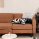 Modular L-shaped sectional sofa in orange with removable ottoman and plush cushions, perfect for cozy gatherings.