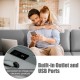 Light gray modular L-shaped sectional sofa with reversible ottoman and built-in USB ports for convenient charging.