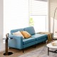 Modular 3-seat L-shaped sectional sofa in blue with reversible chaise and USB ports, perfect for modern living rooms.