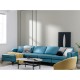 L-shaped blue modular sectional sofa with reversible chaise, USB ports, and comfortable padded cushions for modern.