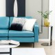 Blue modular 3-seat L-shaped sectional sofa with reversible chaise, USB ports, and plush cushions for modern living.