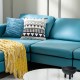 L-shaped blue sectional sofa with reversible chaise, USB ports, and cozy cushions, perfect for modern living rooms.