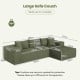 L-shaped modular sectional sofa in green corduroy, designed for 4 people with deep seats and ergonomic support.