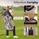 Molded Lock Top Golf Cart Bag in khaki with adjustable shoulder strap, non-slip handle, and 14 full-length dividers.