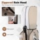 Zippered rain hood detail of khaki molded lock top golf cart bag, offering rain-proof and sun-proof protection.