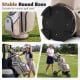 Stable round base of the khaki Molded Lock Top Golf Cart Bag, designed to prevent tipping and fit various golf carts.