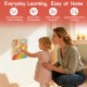 Montessori wooden educational clock toy for toddlers, featuring colorful sliders for motor skill development and.