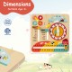 Montessori wooden educational clock toy with cartoon sliders, designed for toddlers' learning and motor skill.