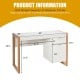 Modern white computer desk with large drawer and cabinet, perfect for home office or study use, maximizing workspace.