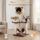 Multi-level cat tree in brown featuring sturdy sisal scratching posts and a cozy top condo for climbing and relaxing.