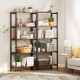 Multipurpose open bookcase in brown with robust structure, featuring multiple shelves for practical storage in any room.