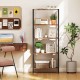 Multipurpose open bookcase in brown with robust structure, ideal for organizing sundries in any room.