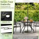 37-inch square patio dining table with 1.57" umbrella hole, sturdy metal frame, perfect for outdoor gatherings.