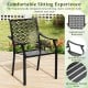 Patio dining chair with high backrest and curved armrests, featuring a reinforced steel frame for comfort and.
