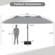 15ft double-sided patio umbrella in market-gray with crank, featuring a sturdy base and top vent for enhanced airflow.