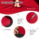 Red cushion detail of the 9-piece outdoor wicker sectional with removable cover and zipper for easy cleaning.