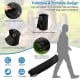 Pop up canopy with mesh sidewalls, adjustable height, and roller bag for easy transport to beach, market, or campsite.