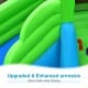 Upgraded armrests on the 7-in-1 inflatable bounce house enhance safety while sliding into the splashing pool.