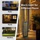 Square wicker solar-powered floor lamp with warm yellow light, ideal for patio, porch, and garden use.