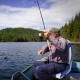 High back folding boat seat with blue and white sponge cushion, featuring ergonomic design and sturdy aluminum hinges.