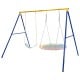 Extra-large A-frame swing stand in yellow, made of high-grade steel, supports 660 lbs, suitable for various swings.