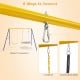 A-frame swing stand in yellow with anti-slip footpads, supports 660 lbs, suitable for two swings, ideal for outdoor use.