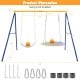 A-frame swing stand in yellow, made of high-grade steel, supports 660 lbs, with anti-slip footpads for stability.