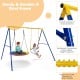 Extra-large A-frame swing stand in yellow, made of durable steel, supports 660 lbs for two swings, ideal for outdoor.