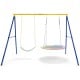 Extra-large A-frame swing stand in yellow, made of high-grade steel, supports 660 lbs for various swings, ideal for.