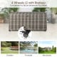 Gray 96-gallon PE wicker outdoor storage box with 4 wheels, ideal for garden or poolside use, featuring a waterproof.