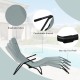 Light green folding patio chaise lounger with breathable fabric, ergonomic design, and non-slip foot pads for outdoor.