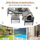 3-piece aluminum patio furniture set with gray cushions, featuring a 6-level adjustable backrest for versatile seating.