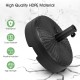 Heavy-duty 18-inch round umbrella base stand made of high-strength HDPE, waterproof and crack-resistant for stability.
