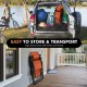 Outdoor folding zero gravity reclining lounge chair in orange, featuring a sturdy frame, easy transport, and storage.