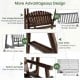 Fan-shaped backrest and built-in armrests of the 2-person outdoor wooden porch swing for enhanced comfort and.