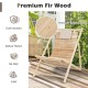 Solid fir wood lounge chair with adjustable backrest and padded headrest, perfect for garden or backyard relaxation.