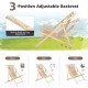 Solid fir wood lounge chair with a 3-level adjustable backrest, perfect for reading, resting, or sleeping outdoors.