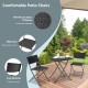 Folding wicker chairs and table set in black PE rattan, perfect for outdoor patio or garden use.